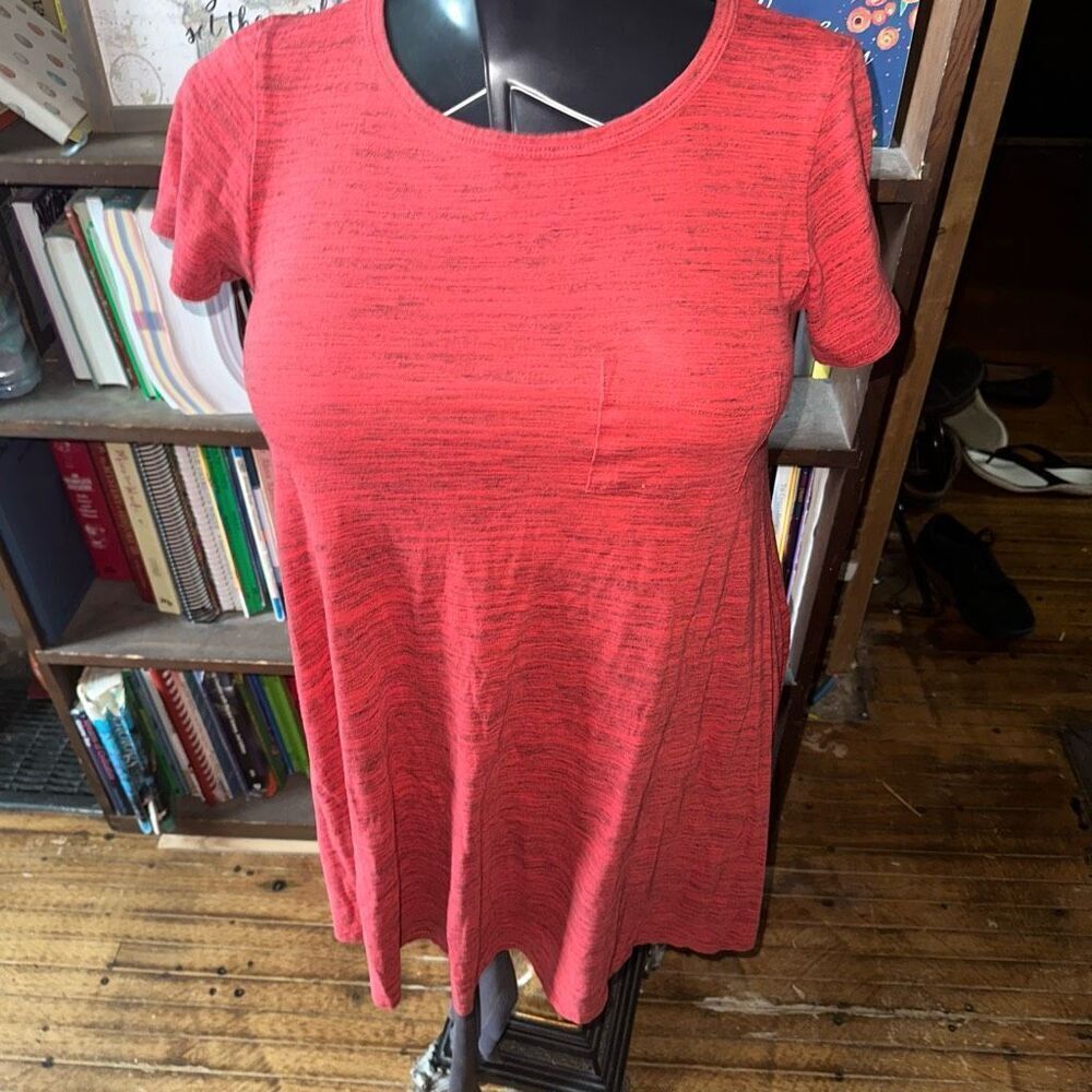 Lularoe heathered red loungewear high low swing XXS dress
